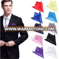 Mens Satin Solid Plain Color Handkerchief Hanky Pocket Square Wedding Suit Party QFHD-8596