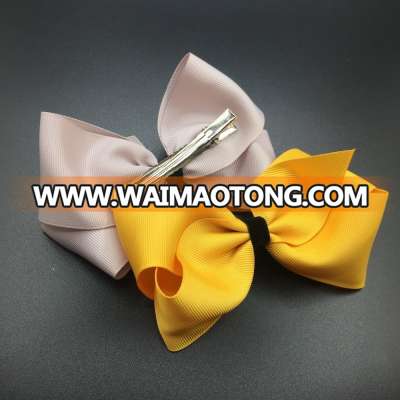 Custom Size grosgrain ribbon alligator clip,velvet ribbon wrapped center hair bow