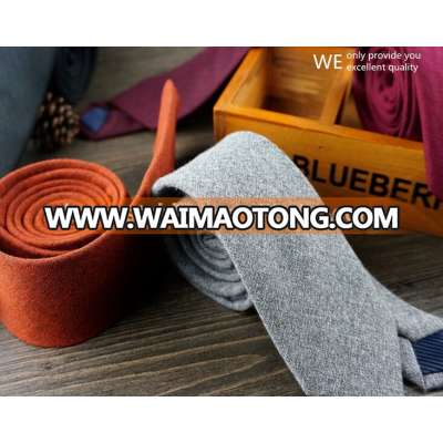 Korean wool knitting ties for men and women,vintage solid colors felt ties