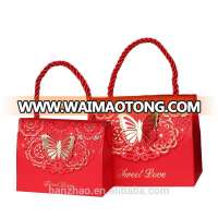 Decorative Butterfly Different Sized Indian Wedding Favor Paper Sweet Bag Box Candy Gift Boxes with Handle